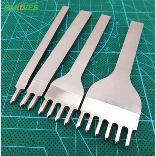 RLJLIVES 4pcs/set 4mm Handmade Leather Craft Tool Punchers Sewing Puncher Practical Tool Needle Hole Punches Craft