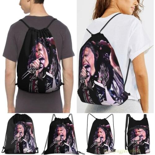 Steven Tyler On Stage Women Drawstring Sackpack Gym Bags Men Outdoor Travel Backpacks For Training Fitness Swimming Bag