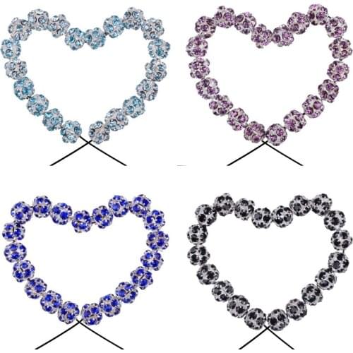 TUMBEELLUWA 1Lot/10Pcs 10mm Sliver Plated Crystal Rhinestone Loose Ball Beads for Jewelry Making DIY Bracelet Necklace Spacer