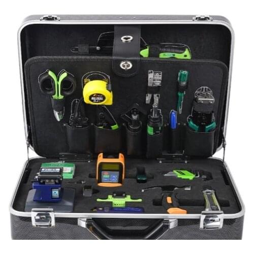 20pcs/set Fiber Optic FTTH Tool Kit with FC-6S Fiber Cleaver with Optical Power Meter 1mw Visual Fault Locator 5KM