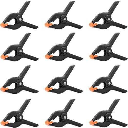12pcs Background Clip 4 inch Heavy Duty Muslin Spring A Clamps Plastic Photography Fixed Clamp for Studio DIY Woodworking Tools
