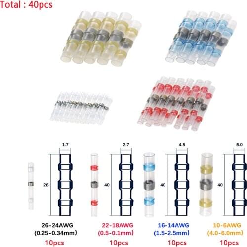 5/10/50pcs Solder Seal Wire Connectors Heat Shrink Solder Butt Connectors Solder Connector Kit Automotive Marine Insulated Kit