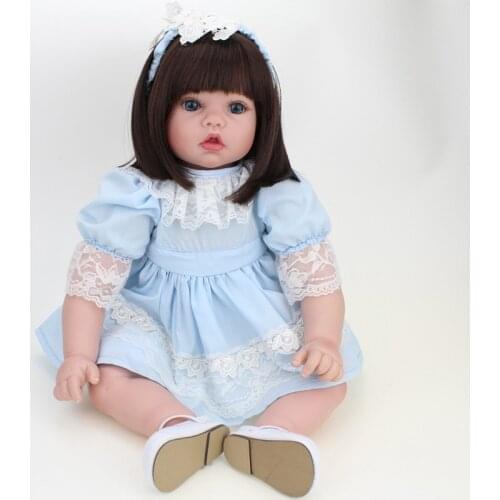 50 CM silicone baby reborn doll fashion bebe girl reborn cotton body and real Princess dress for children toy Holiday gift doll