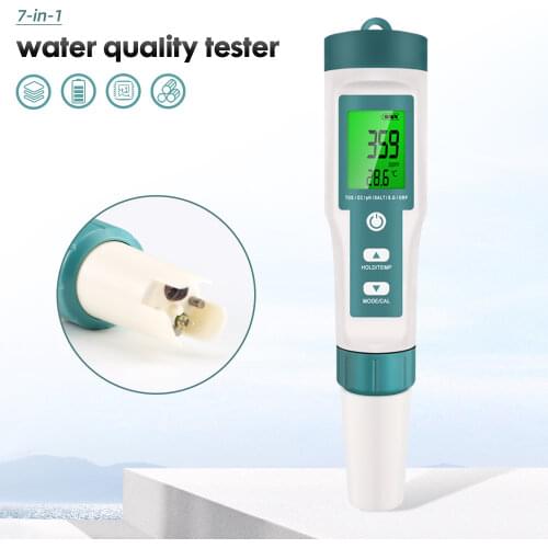 7 In 1 Digital ORP PH TDS EC Meter Salinity SG Temperature Tester Conductivity Water Filter Purity Pen with backlight 50%off