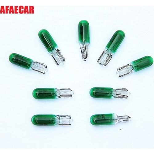 AFAECAR 20 pcs T5 12V 1.2W green car interior bulb instrument light
