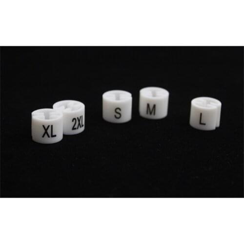 White Size Markers For Hangers Regular Sizes Printed Black Pants Garment Clothes Hanger Tube Size Cube Clips Label Plastic Tags