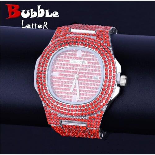 Mens watch Big Dial Military Quartz Clock Luxury Rhinestone Business Waterproof wrist watches Relogio Masculino Hiphop 24cm