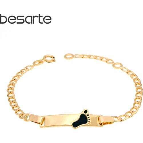 Baby Gold Bracelets Kids Jewelry Baptism Pulsera Bebe Pulseira Bracelete Bracciali Nina Armband Teen Girl Child Bilezik B1030