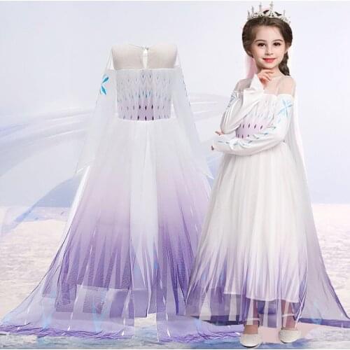 Summer Snow Dress Girl Kids Dresses For Girls Children Long Sleeve Print Princess Cosplay Dress 3 7 10 12 Years Vestidos