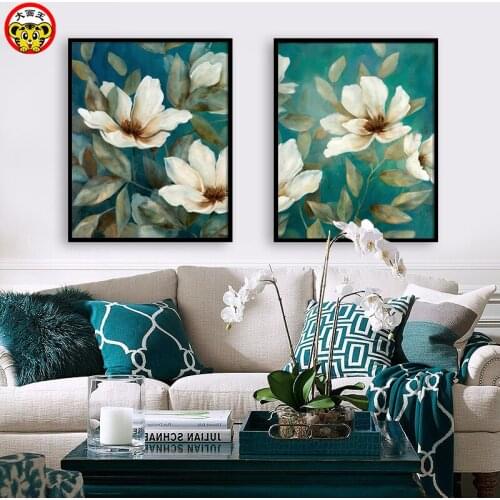 DIY colorings pictures by numbers with colors plant flower picture drawing painting by numbers framed Home wall decor Two pieces