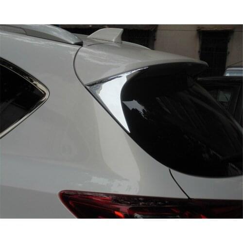 For Mazda CX-5 CX5 2013 2014 2015 2016 Chrome Rear Window Spoiler Cover Side Triangle Trim Pillar Posts Molding Garnish Bezel