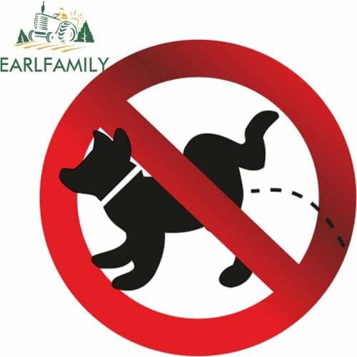 EARLFAMILY 13cm x 12.9cm For No Dog Urination Funny Car Stickers Surfboard Decal Waterproof Sunscreen Creative For JDM SUV RV