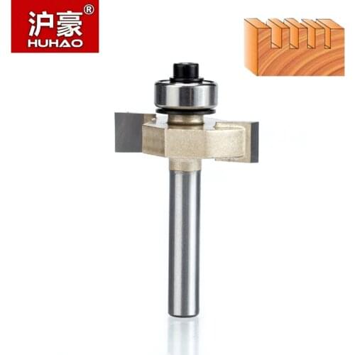 HUHAO 1pcs 1/4 inch Rabbeting Bit with Bearings woodworking tool T type bearings wood milling cutter router bits for wood 1/4