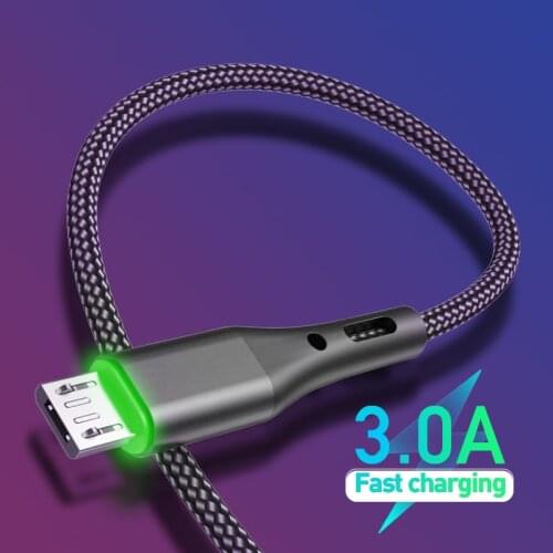 Micro USB Cable 3.0A Fast Charging 360° Bending Strength For Android phone xiaomi huawei Quick Charge Cables For Mobile Phones