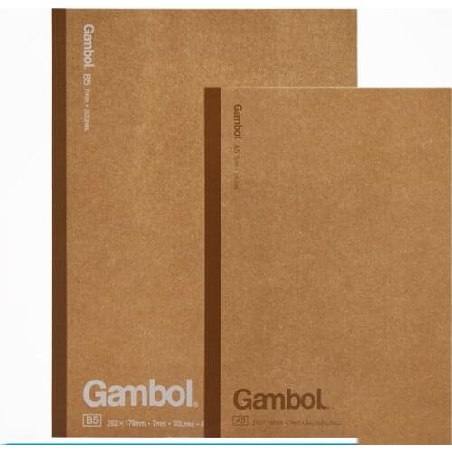 KOKUYO Gambol Student Notebooks Paper Diary Books A5 B5 7mm 24 Lines 40/60/80 Sheets WCN-G5401 Retro Kraft Paper Cover