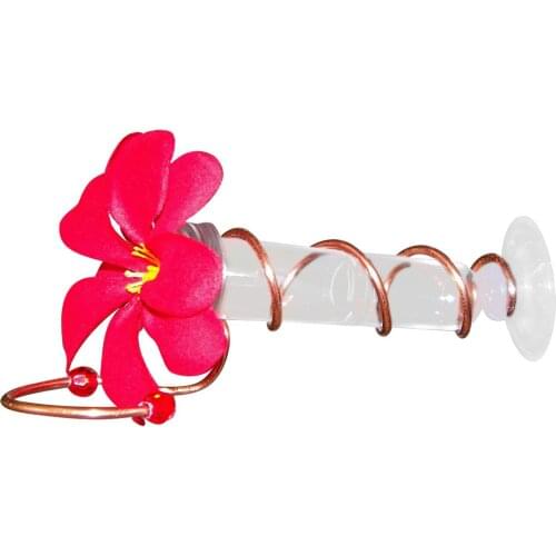 Creative Simulation Flower Bird Feeder Hummingbird Feeder Transparent Tubular Bird Water Feeder Outdoor Garden Yard Decoration