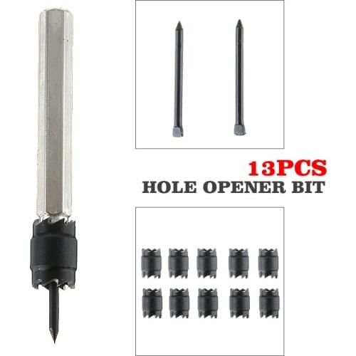 13pcs Spot Weld Drill Bit Set 7mm High Speed Steel Rotary Spot Weld Drill Cutter Remover Carbide Center Bit Tools Kit
