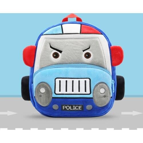 2019 New Cute Cartoon 3D Car Kids School Bag Soft Plush A4 Size Capacity for 2-6 Years Toddler Children School Backpacks