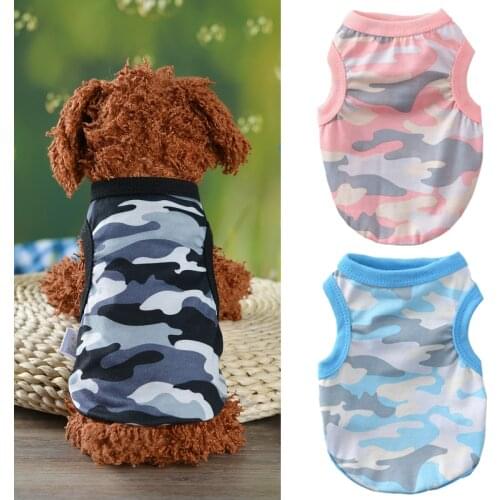 New Camouflage Pet Dog Clothes Cotton Cat T-shirt Soft Puppy Dogs Clothes Pet Clothing Summer Shirt Casual Vests For Small Pets
