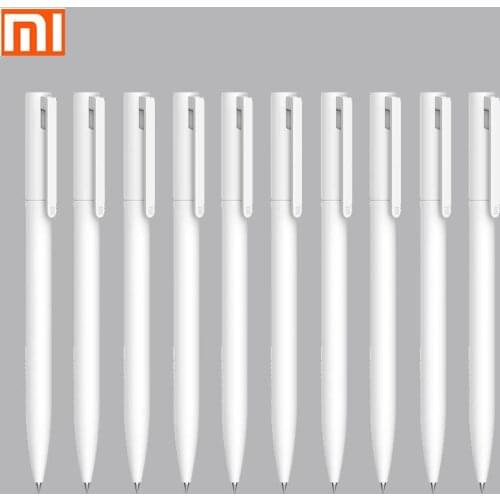 Original Xiaomi Pen 10 pcs writing smooth and light grip. Mijia Press the core / Replacement refill 1:1 Blue / red / Black 0.5mm