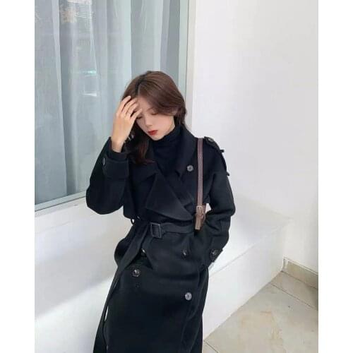 Autumn and winter new wool coat womens long thick