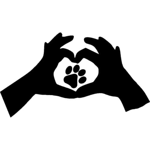 S51590 Various Sizes/Colors Car Stickers Vinyl Decal Love Sign with Paw Motorcycle Decorative Accessories