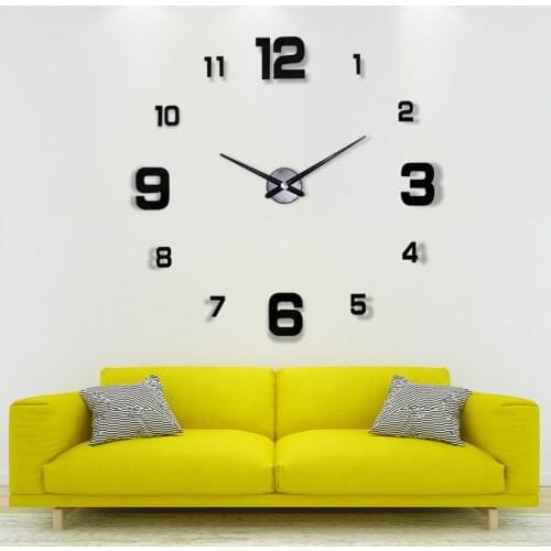 Creative DIY Wall Sticker Clock Simple Fashion Personality Living Room Light Luxury Wall Clock Silent Clock Home Hollowed Out