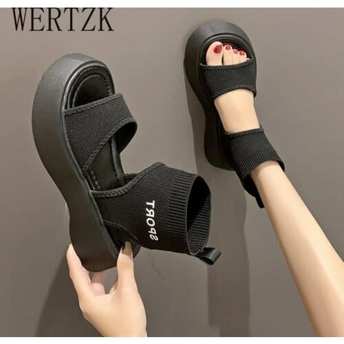 Comfort Shoes for Women Muffins shoe Beige Heeled Sandals Clogs Wedge 2021 Summer Med Espadrilles Platform Flat Black Elastic