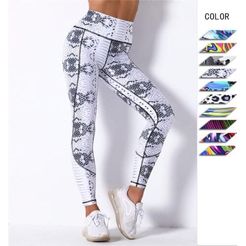 Women High Elastic Fitness Leggins Push Up Leggings Workout High Waist Legging Fashion Female Snake Printing Leggings Pants