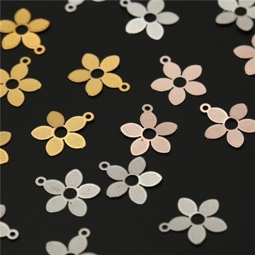 10Pcs 9mm Charms Pendant Metal Pating Handmade DIY Anklet Necklace Bracelet For Jewelry Making Leaves Pendants Craft Accessories