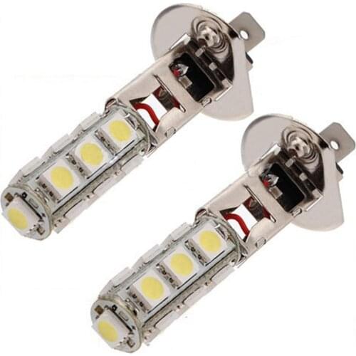2Pcs H1 13 LED 5050 SMD White- Light DC 12V Car Headlight Fog Head Lamp Bulbs