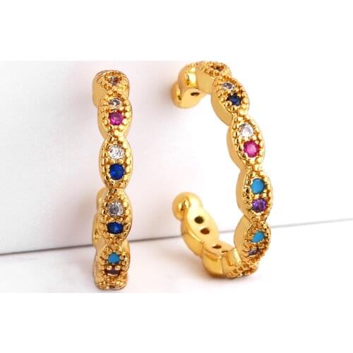 2021 Charming Earrings 18K Gold Plated Copper Zirconium Circle Earrings Womens Earrings Daily Jewelry Gifts