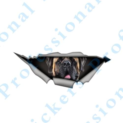 3D Animal 13 x 7.7 Brown Doberman Sticker Torn Metal Vinyl Decal Lovely Car Stickers Motorcycle Trunk Animal 3D Car Styling