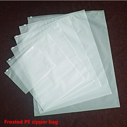 50pcs- Repeatable zipper frosted PE plastic garment Packaging bags for Underwear, socks, shirt, hat
