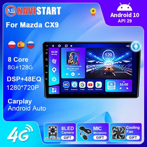 6+128G Android 10 Car 4G WIFI Radio Navigation GPS For Mazda CX9 CX-9 CX 9 2006-2016 Multimedia Player Radio 2 Din DVD Carplay