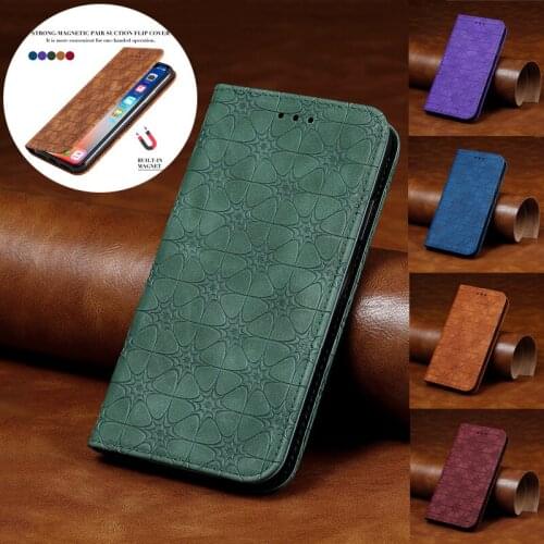 Leather Flip Embossed Lucky Flower Case For Samsung Galaxy A52 A72 A51 A71 A21S A32 A42 M21 M30S M31S M31 Etui Coque Cover Bags