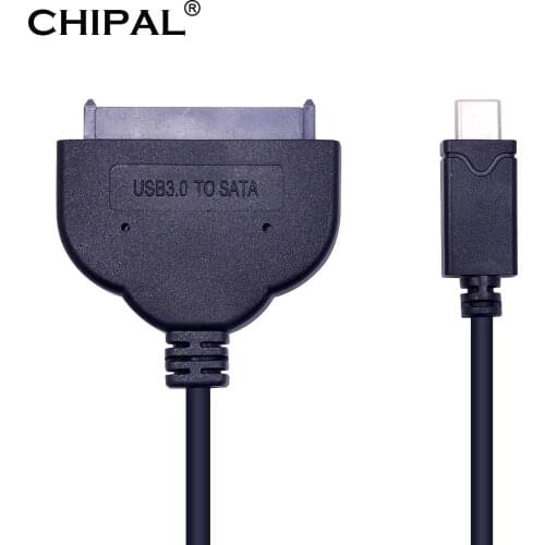 CHIPAL USB-C USB 3.1 Type-C to SATA 3.0 Cable Adapter Type C to Serial ATA III 7+15 22Pin Converter for Macbook to 2.5" HDD SSD