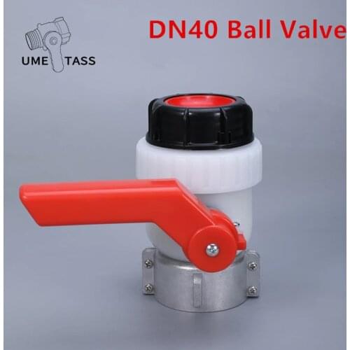 DN40 Ball Valve for 1000L Water IBC Tank Container Chemical Barrel adapter Acid and Alkali Resistant fittings