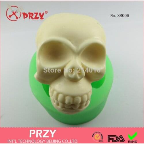 Soap Mold Fondant Cake Decoration Mold Skull Handmade Soap Mold Modelling Silicon Aroma Stone Moulds Sell Hot Skull PRZY
