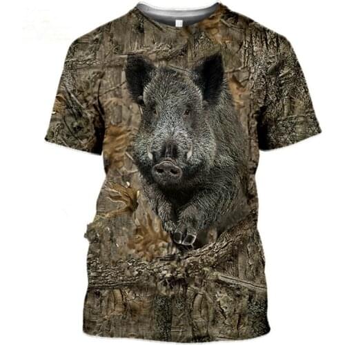 2021 Hot Sale Animal 3D Camouflage Hunting T-shirt for Men and Women Fashion Casual Streetwear Short Sleeve Pullover