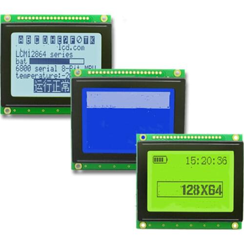 20PIN Parallel 12864 LCD Graphic Screen Module KS0108 Controller 3.3V 5V Backlight