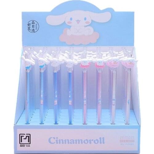 24 Pcs Kawaii Quick Drying Gel Pens Yugui Dog Black Colored Gel-inkpens for Writing Cute Stationery Office School Supplies 0.5mm