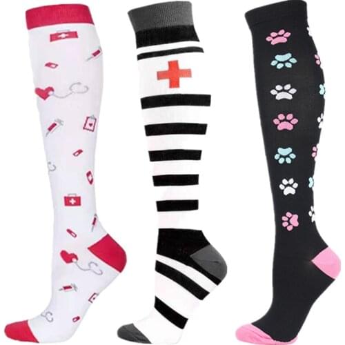 New Compression Stockings 20-30 Mmhg Knee High Fit for Medical Edema Diabetes Varicose Veins Circulation Pregnancy Travel Flight