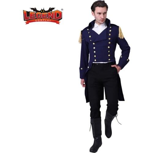 Cosplay legend Musical Hamilton Cosplay Jacket 18th Century Colonial Military Uniform Coat Jacket WH001