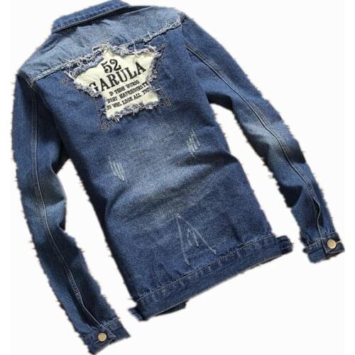 2020 Men Denim Jacket Casual Slim Mens Jean Jacket Coat Outdoors Fashion Spring Jacket Jeans Outwear Patchwork Plus Size S-4XL