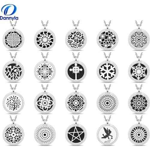 Wholesale And Retail 30mm Crystal Stainless Steel Essential Oil Necklace Diffuser AB141-160-L60