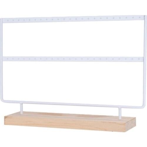 Earring Organizer Holder Earrings Display 46 Holes 2 Layers, Earring Stand Jewelry Towel Organizers with Base