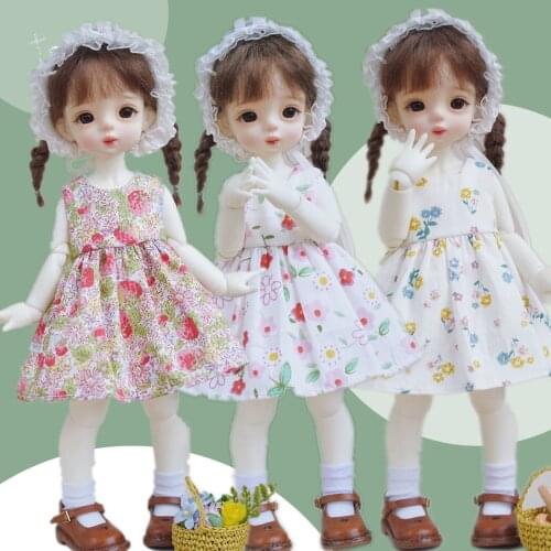 BJD doll dress floral dress 6 1/6 big 6 points Yosd doll clothes cute sundress floral skirt doll accessories