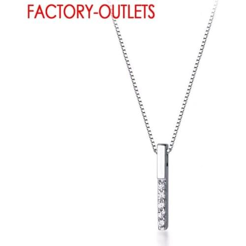 Authentic 925 Sterling Silver Luxury Chain Necklace With Sparkling Crystal For Women Girls New Bijoux Girl Gifts Necklace