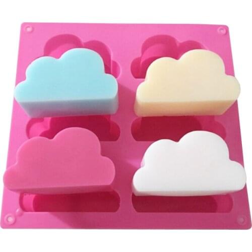 6 Cavity Cloud Shape Silicone Mold Silicone Soap Mold Mousse Cake Form Jelly Cakes Moulds Cupcake Pans Baking Mould Soap Molds